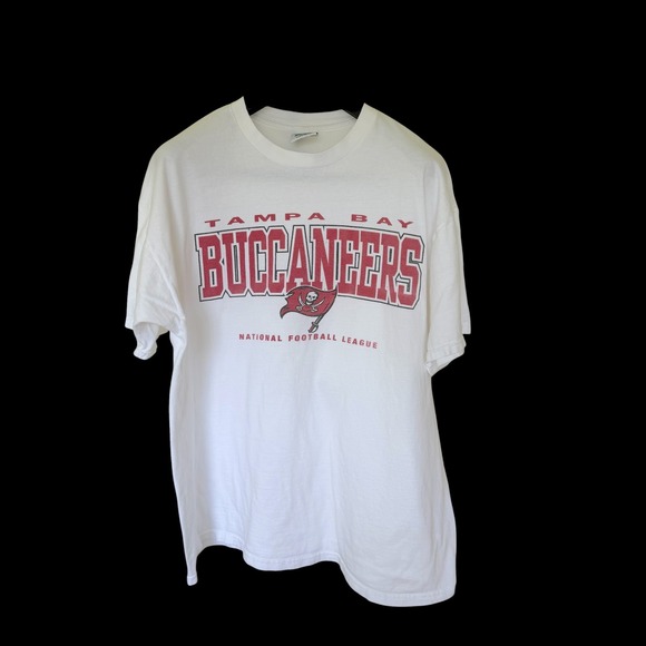 dynasty Other - 90's Tampa Bay Buccaneers NFL T-Shirt 2XL White Graphic Tee Short Sleeve